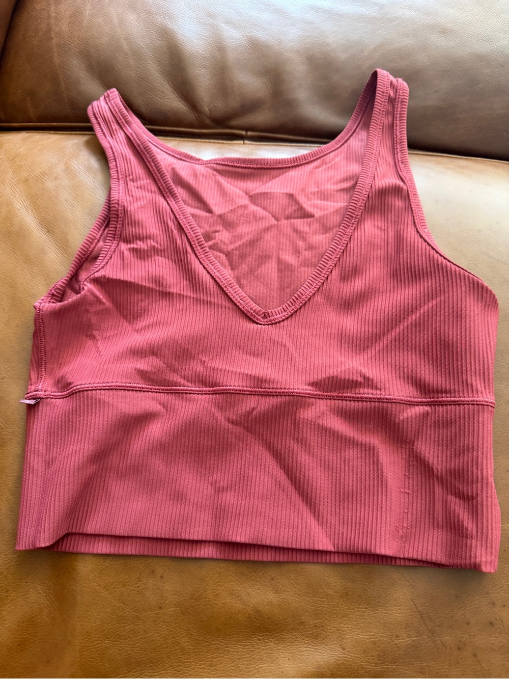 lululemon athletica Ribbed V-Neck Sports Bra - Rosewood